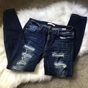 KANCAN DISTRESSED JEANS • 9/28 • NWOT NEVER WORN